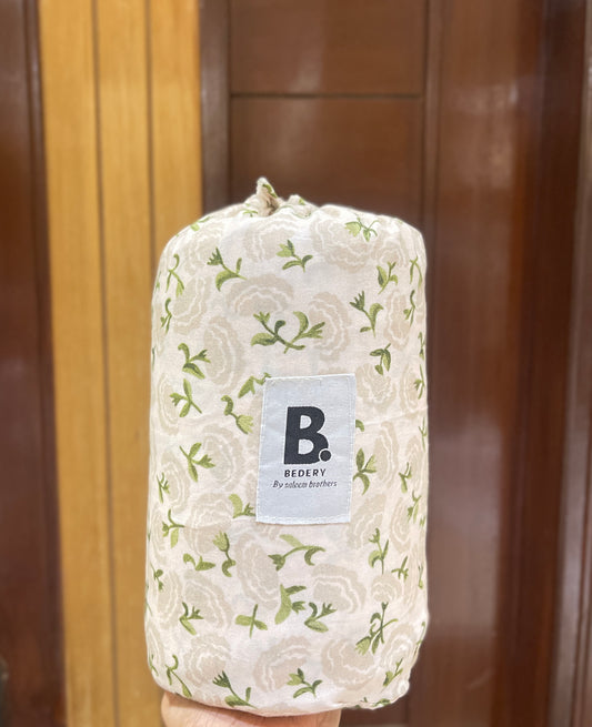 Cream Dainty Floral Satin
