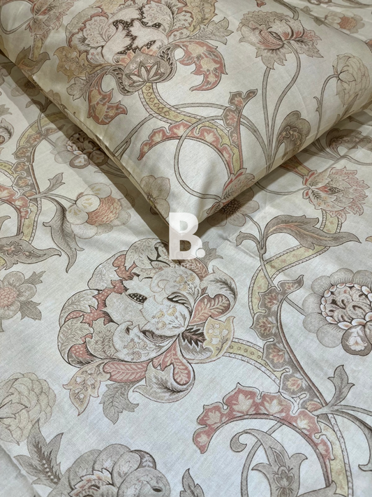Cream Floral Satin