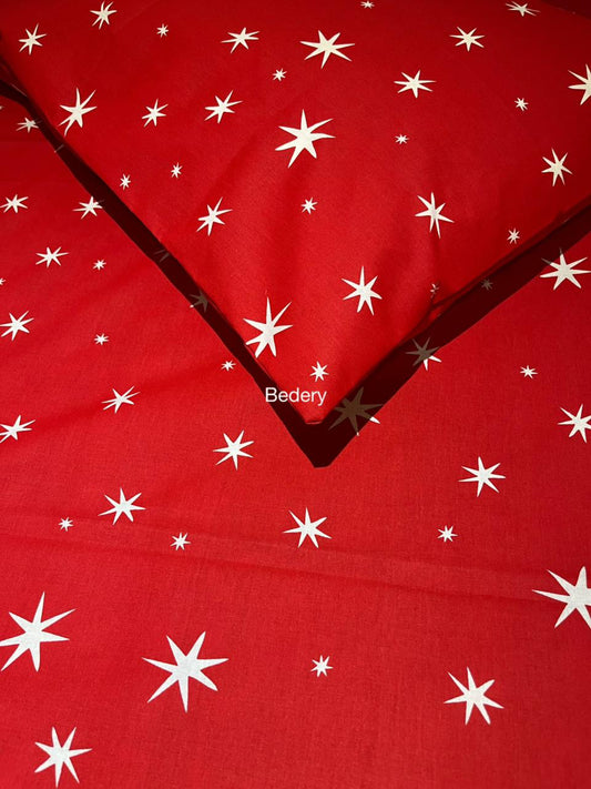 Starry Red Kids Bed Sheet
