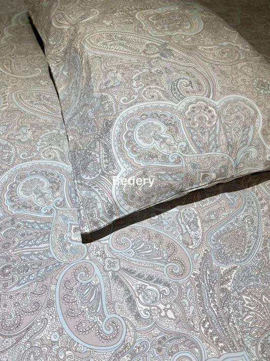 Grey Blossom Percale Cotton Bedsheet