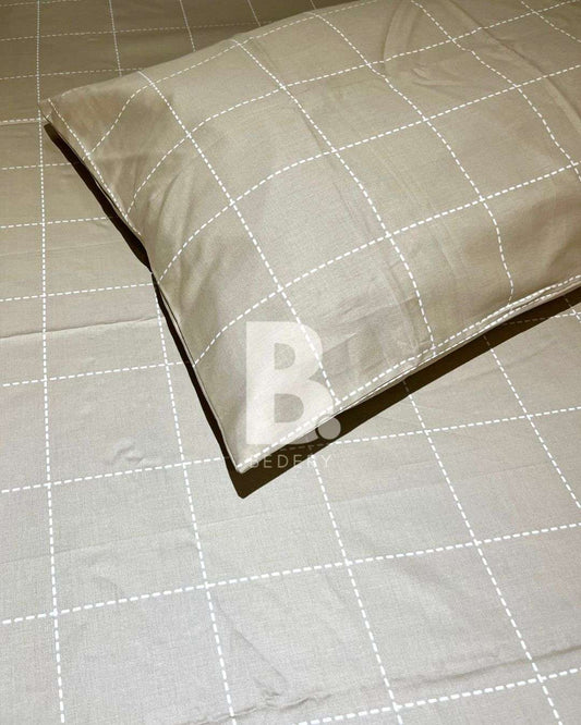 Beige Dot Grid Bedsheet