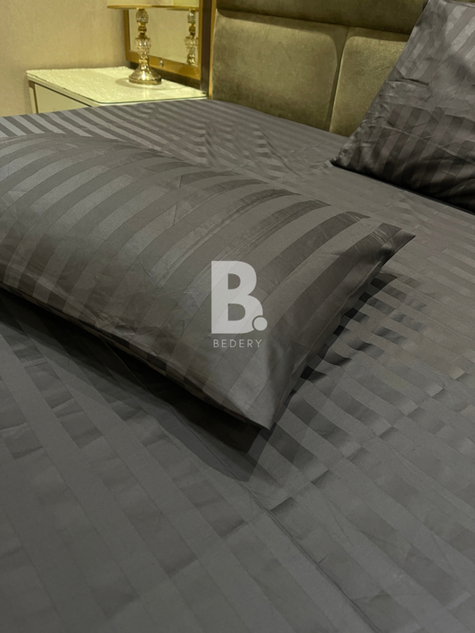 Charcoal Satin Stripe