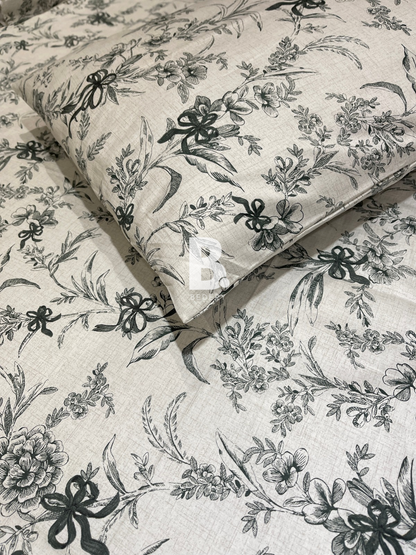 Monochrome Floral Satin