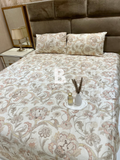 Cream Floral Satin