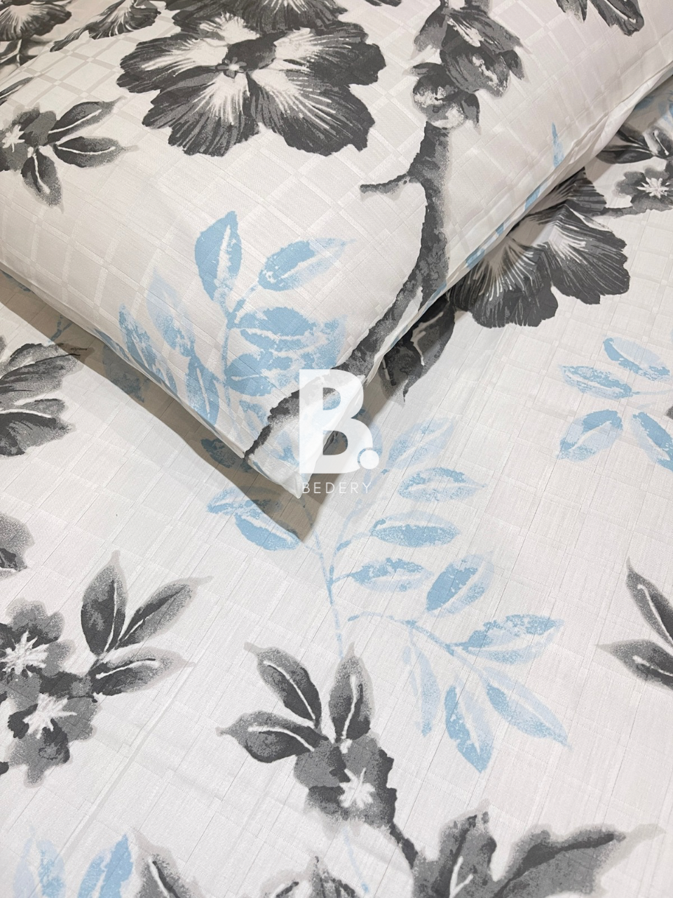 Monochrome Blossom Satin