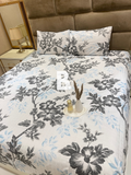 Monochrome Blossom Satin