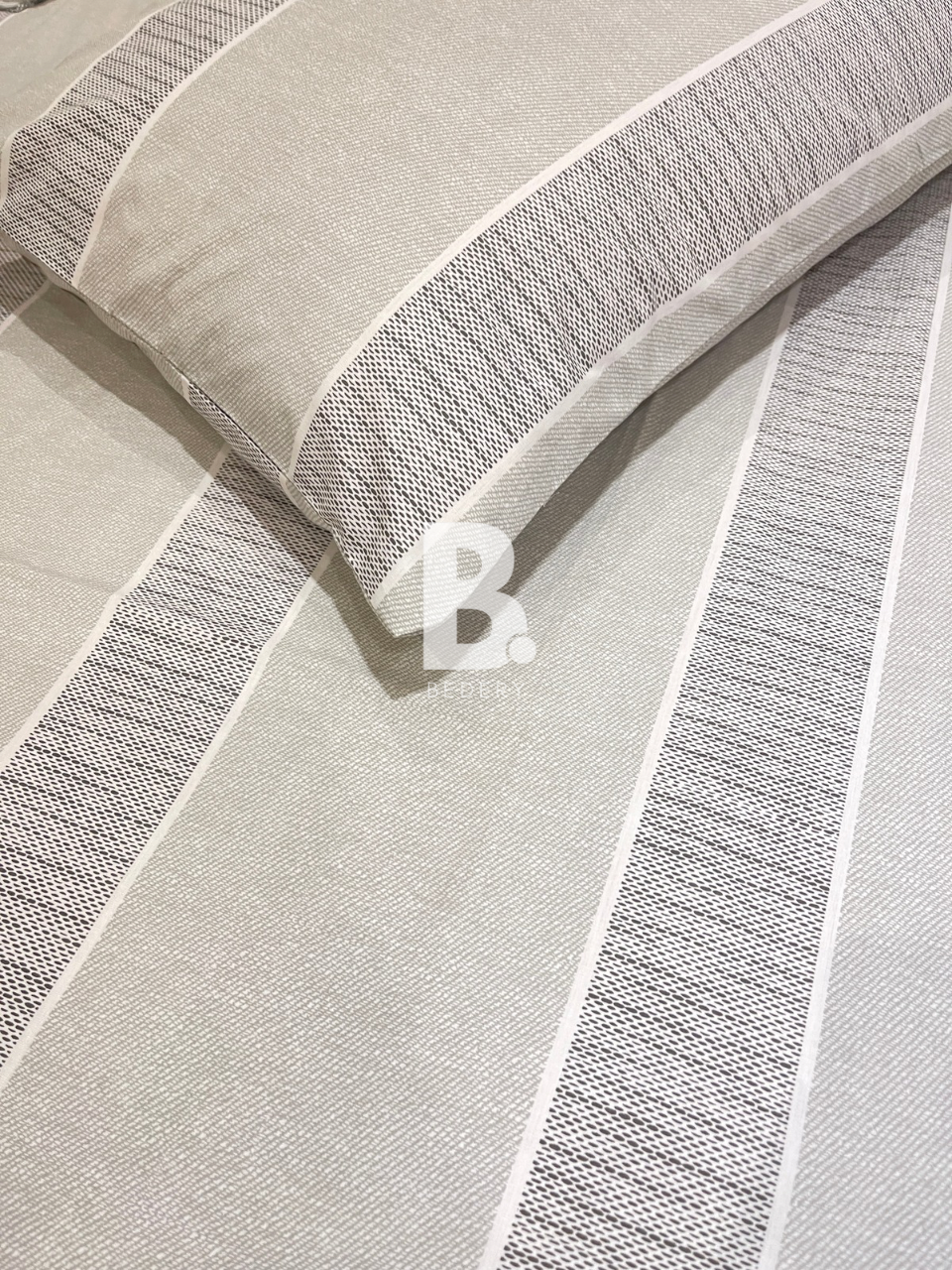 Slate Striped Percale