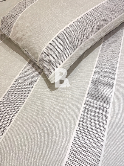 Slate Striped Percale
