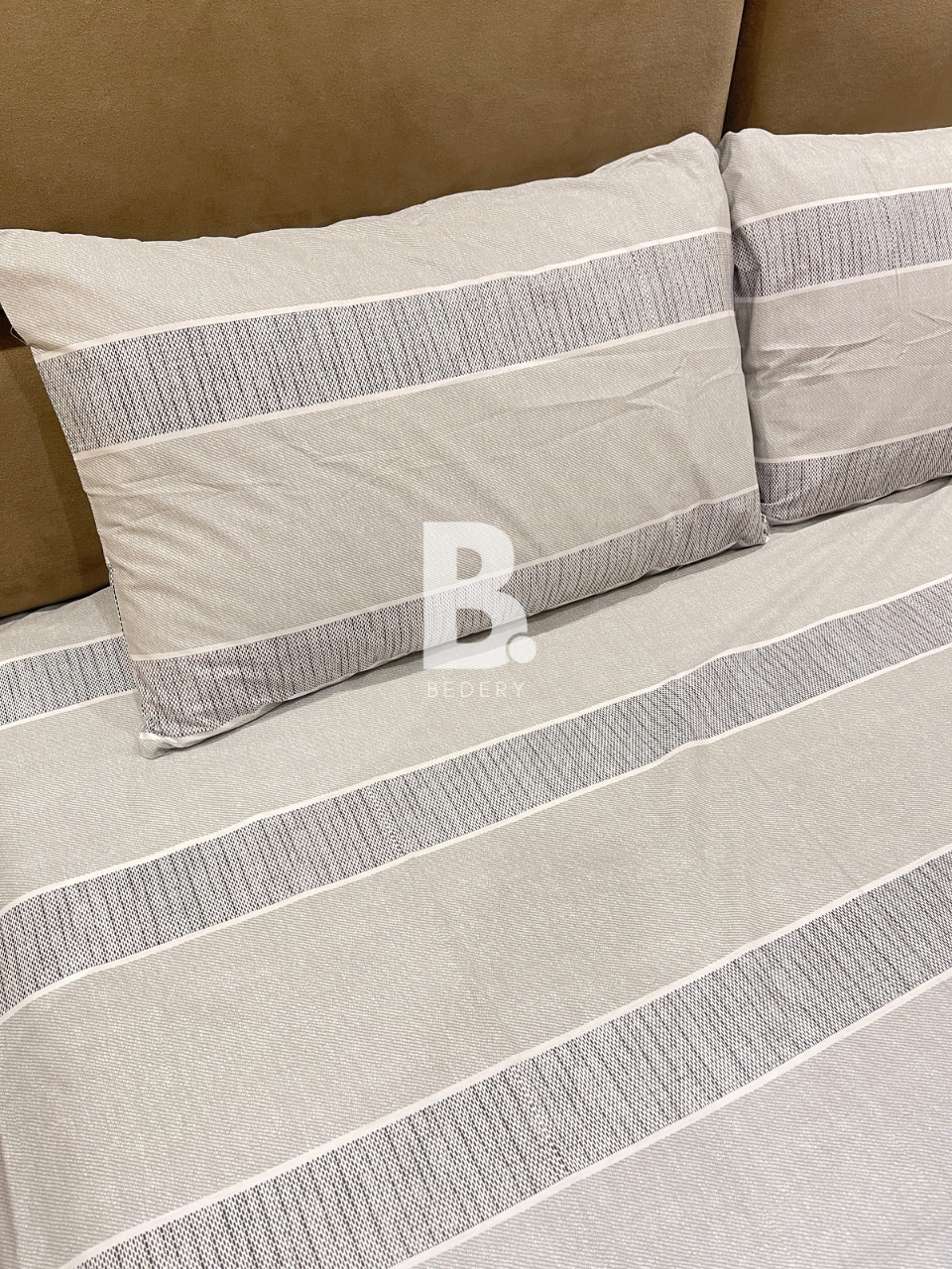 Slate Striped Percale