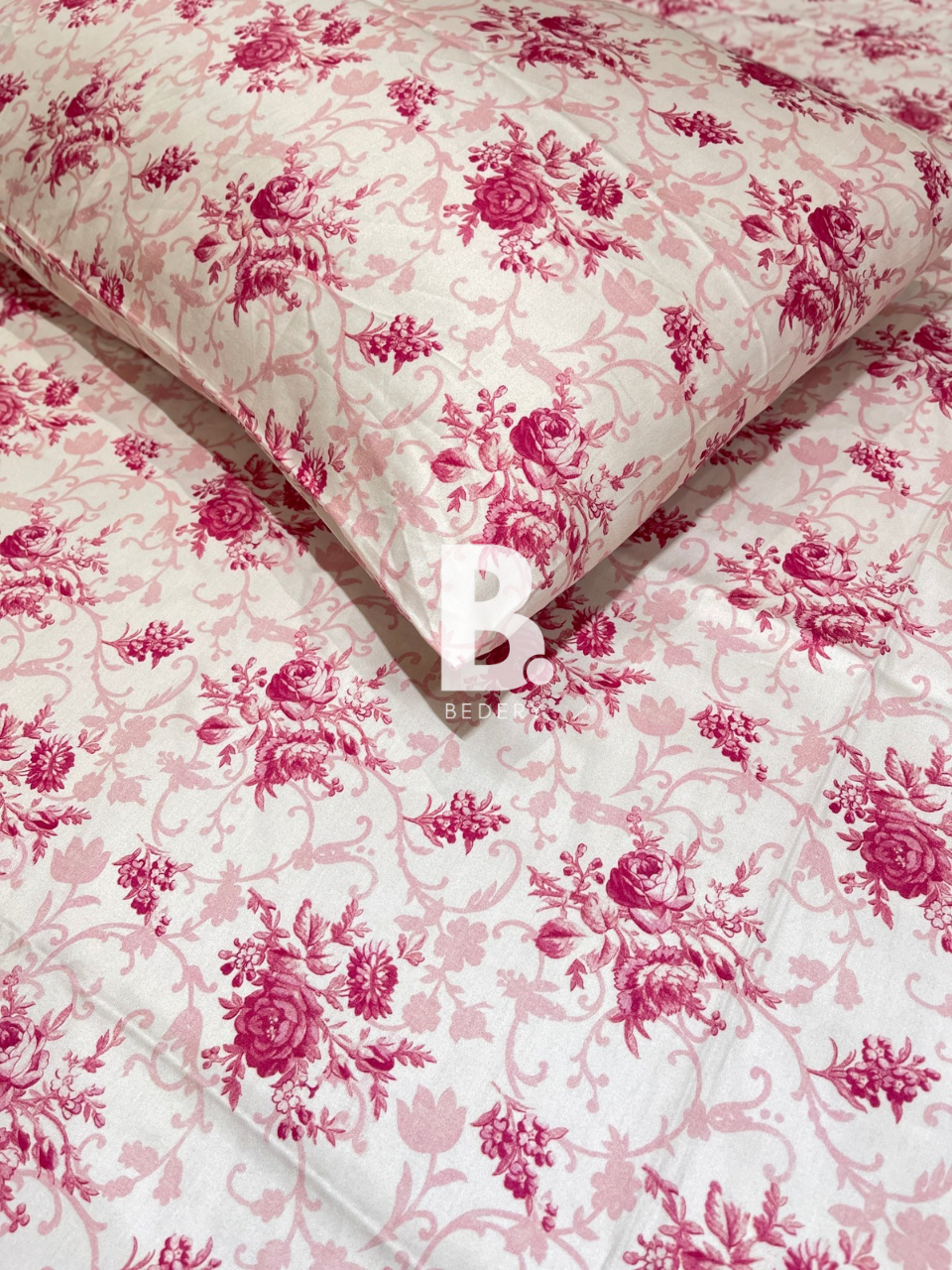 Pink Floral Satin