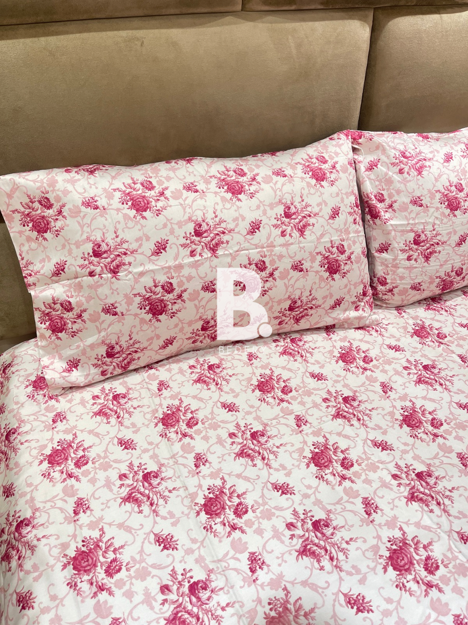 Pink Floral Satin