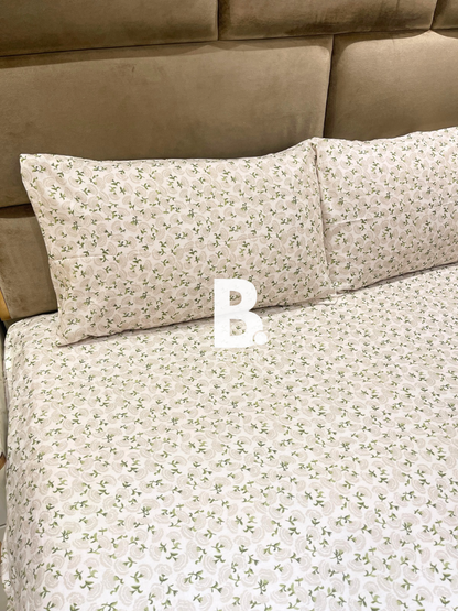 Cream Dainty Floral Satin