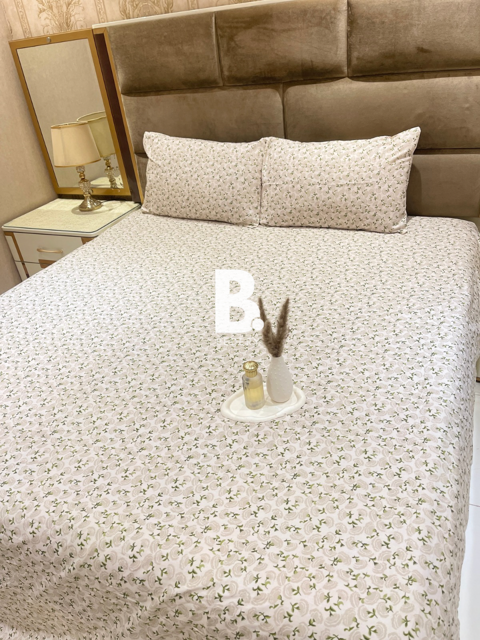 Cream Dainty Floral Satin