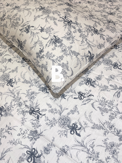 Grey Toile Satin