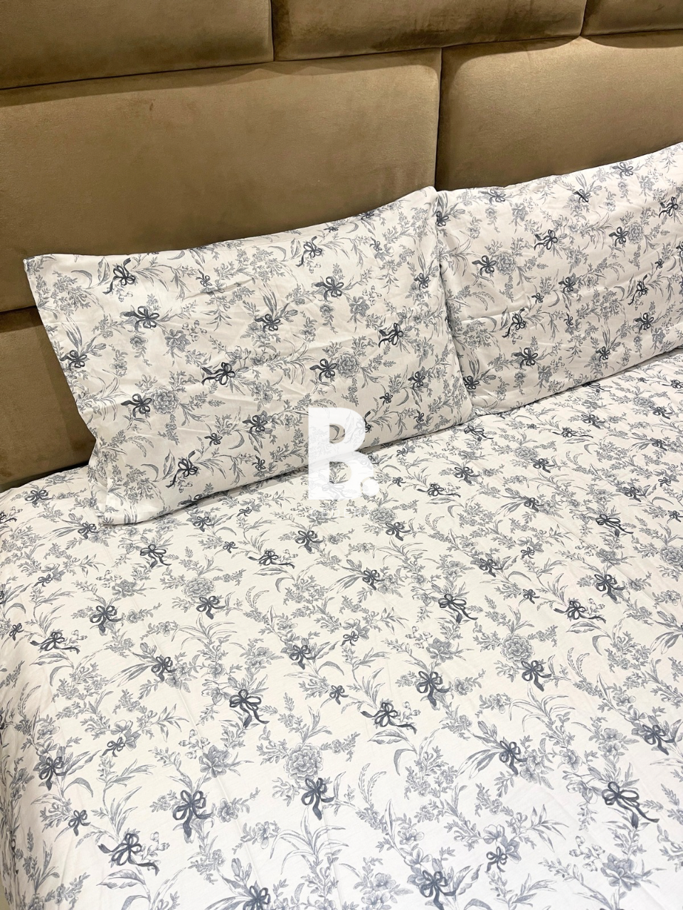 Grey Toile Satin