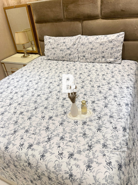 Grey Toile Satin