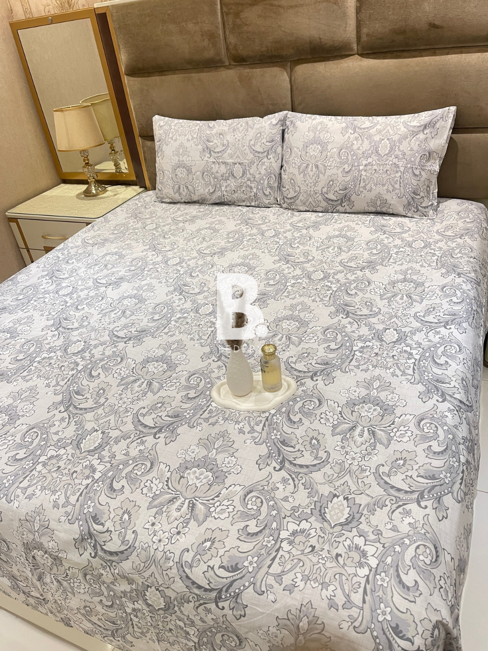 Ash Damask Satin