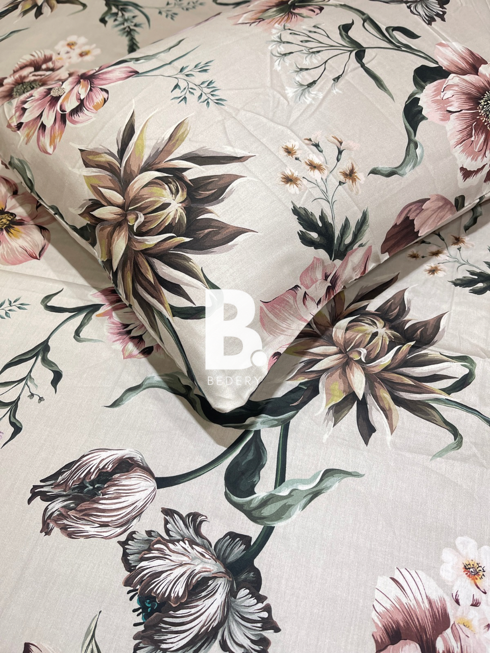 Mauve Floral Satin