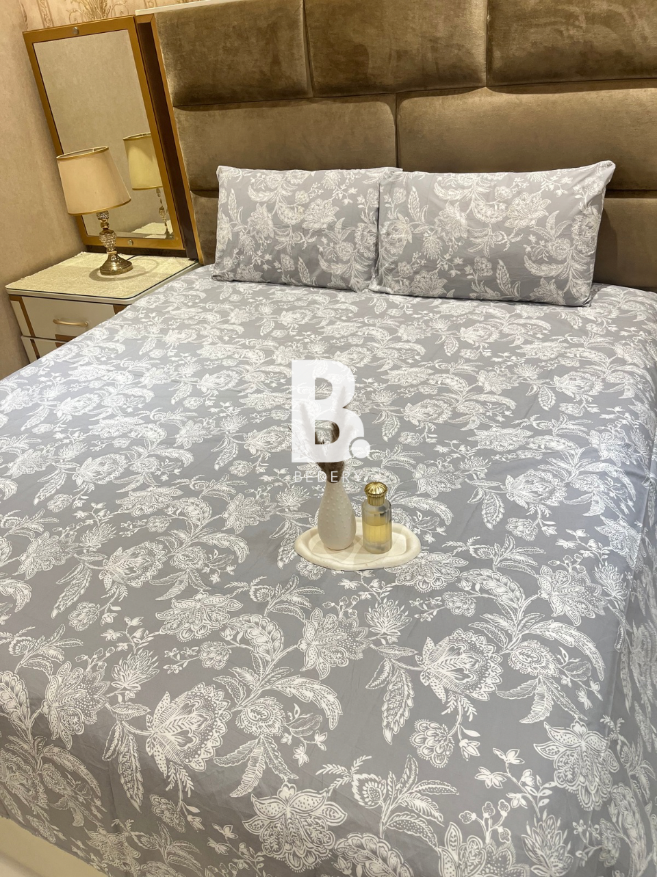 Slate Flora Percale