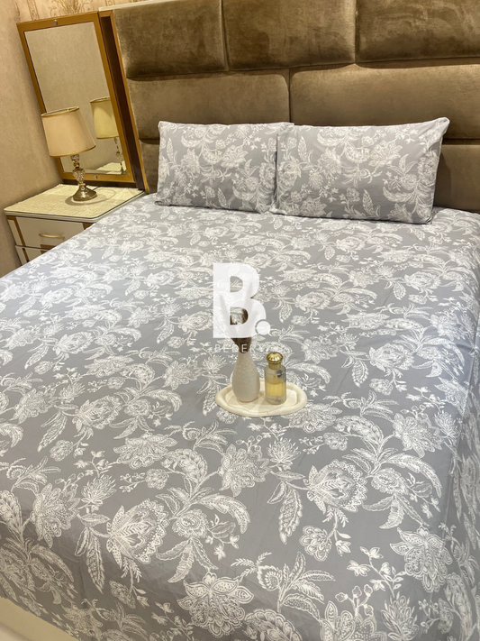 Slate Flora Percale