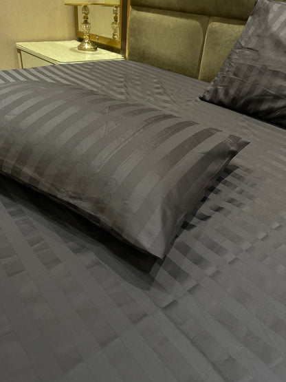 Charcoal Satin Stripe