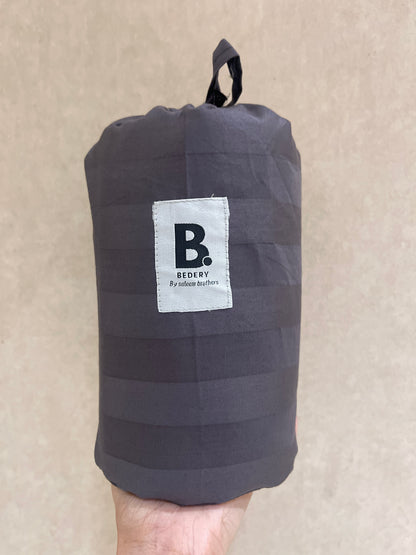 Charcoal Satin Stripe