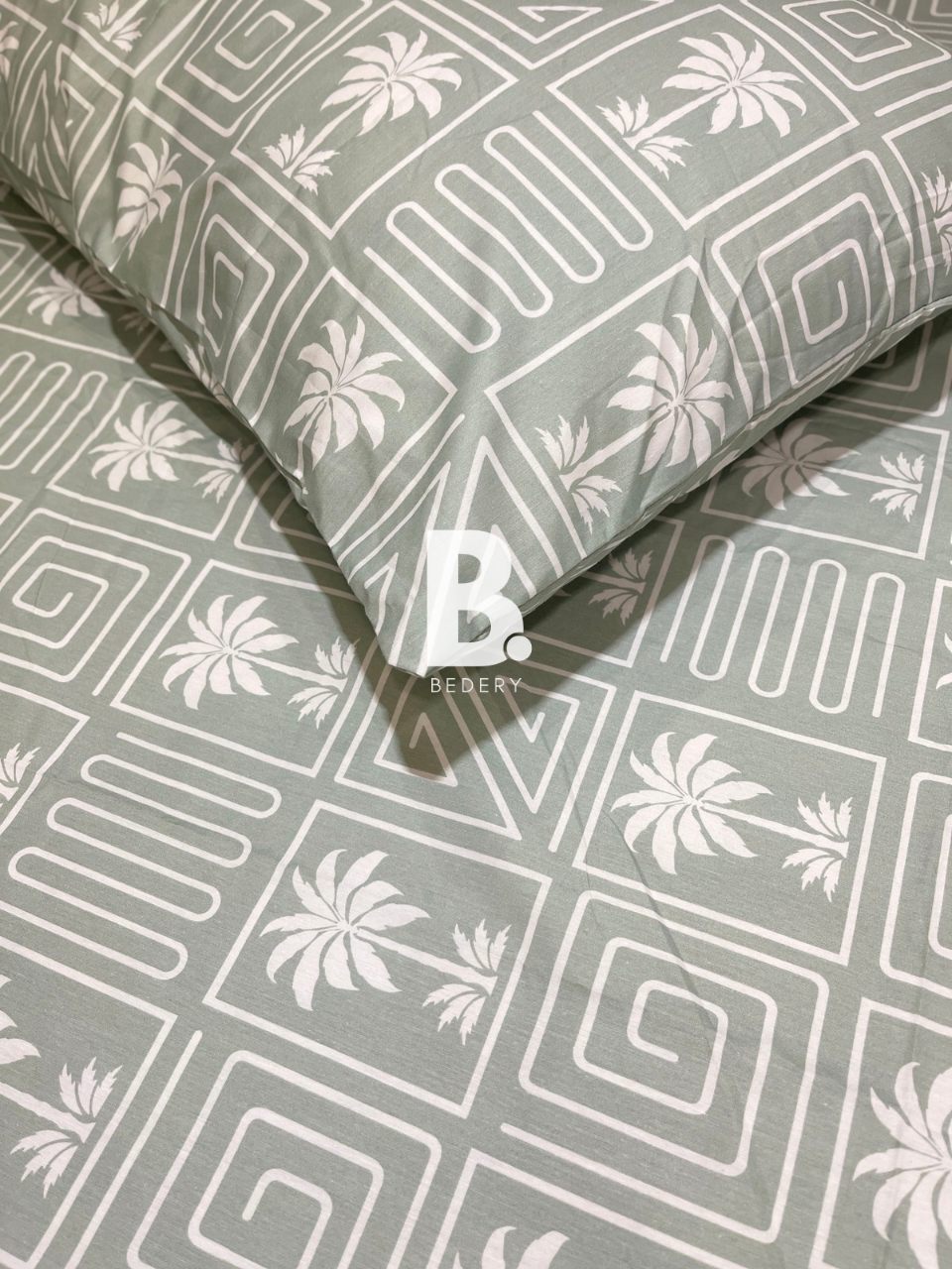 Mint Palms Percale