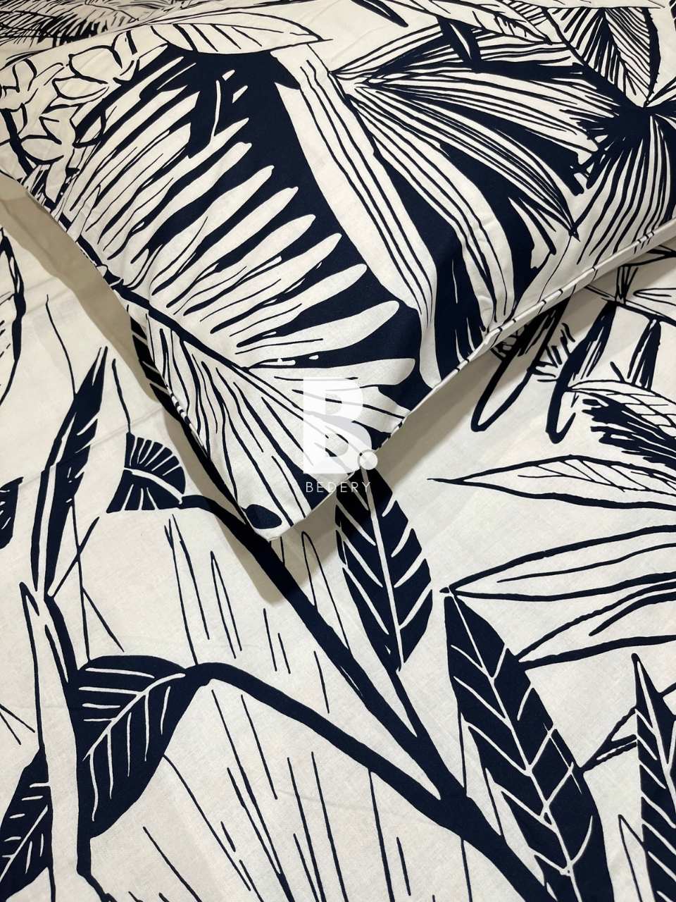 Monochrome Palms Percale