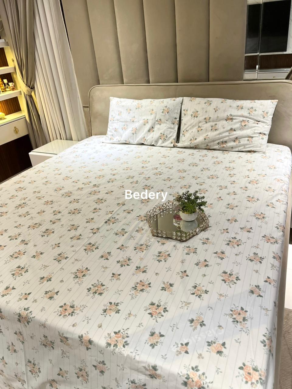 Floral Whisper Percale Cotton Bedsheet