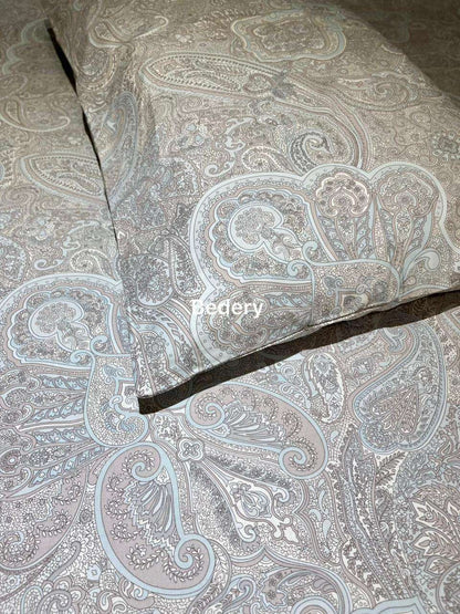 Grey Blossom Percale Cotton Bedsheet