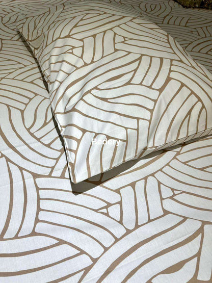 Golden Lines Percale Cotton Bedsheet