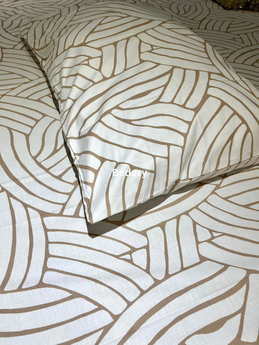 Golden Lines Percale Cotton Bedsheet