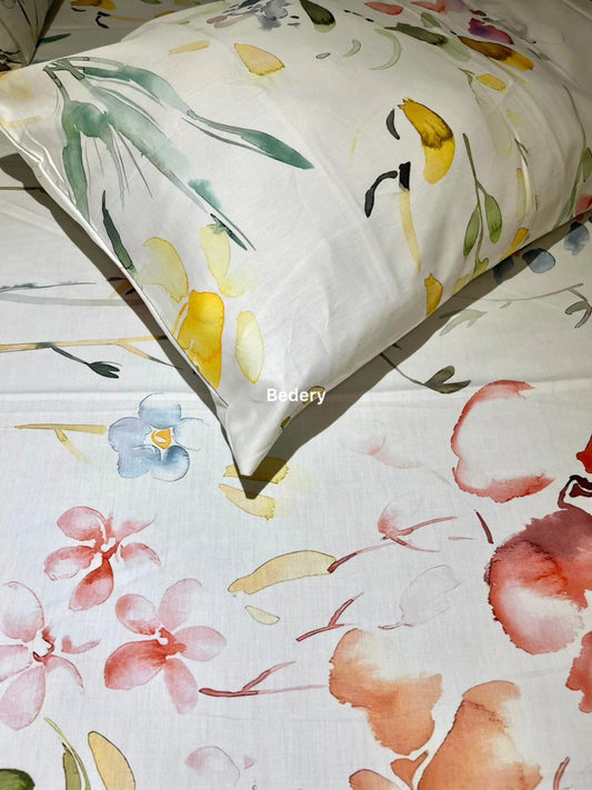 Blooming Elegance Satin Bedsheet
