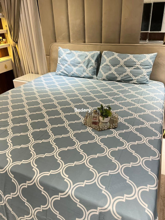 Skyline Geometric Satin Bedsheet