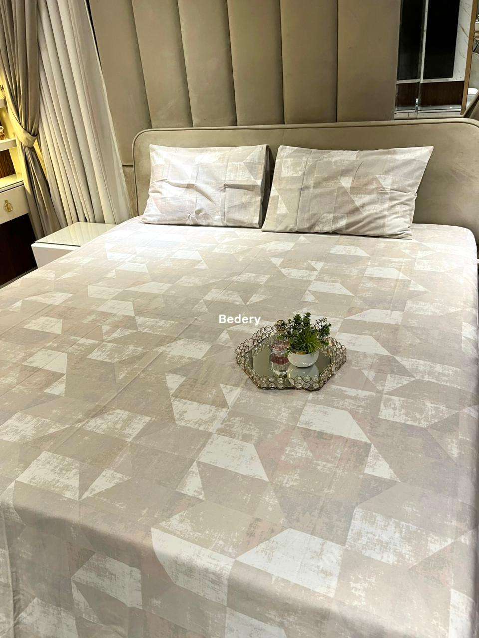 Cream Mirage Satin Bedsheet