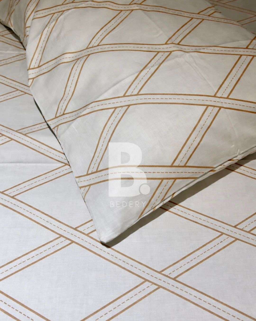 Golden Parallelogram Luxe Satin Bedsheet