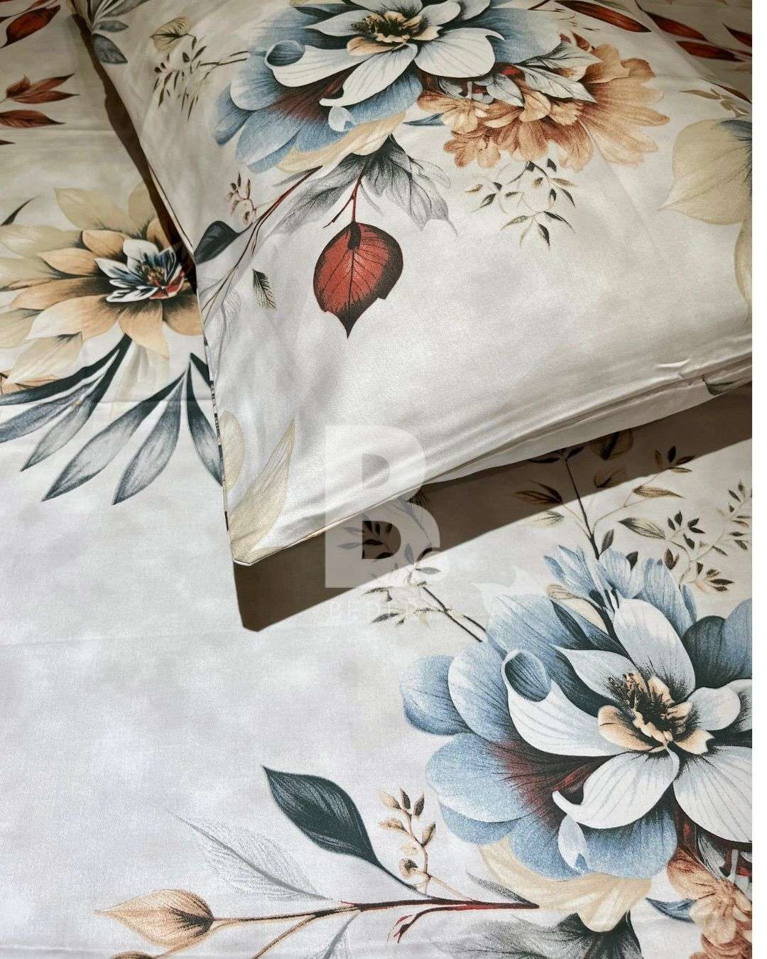 Soft Floral Cream Bedsheet