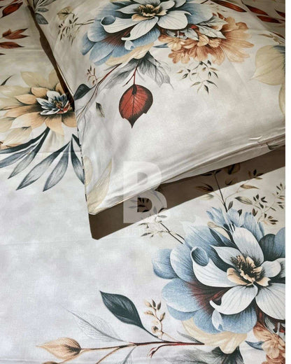 Soft Floral Cream Bedsheet