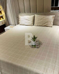 Beige Dot Grid Bedsheet