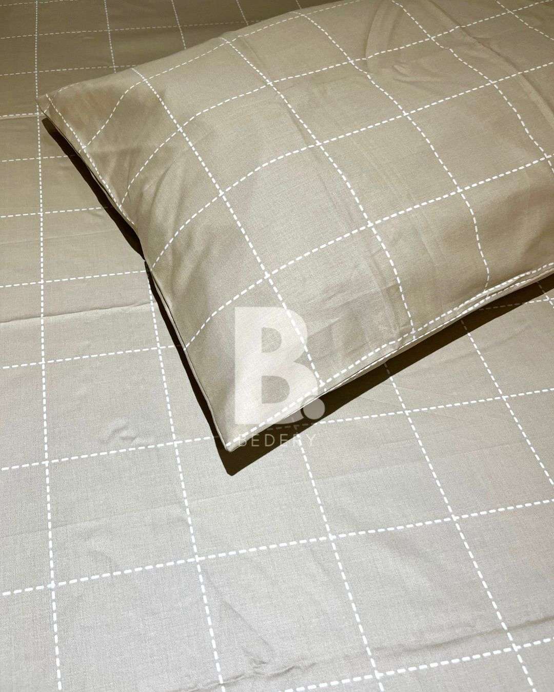 Beige Dot Grid Bedsheet