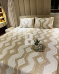 Beige Zigzag Bedsheet