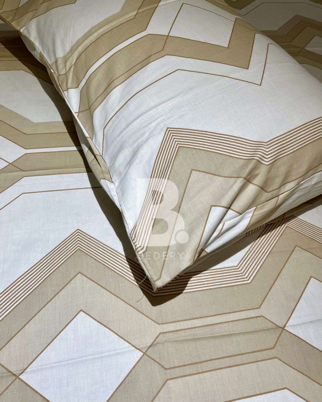 Beige Zigzag Bedsheet