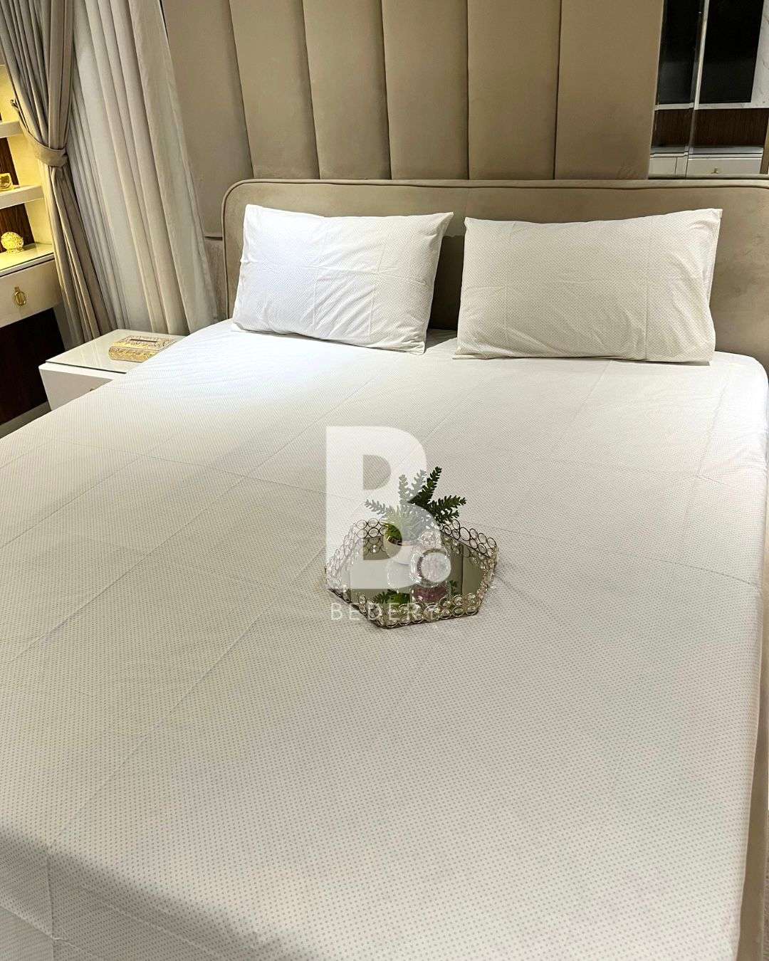 Grey Dots Percale Cotton Bedsheet