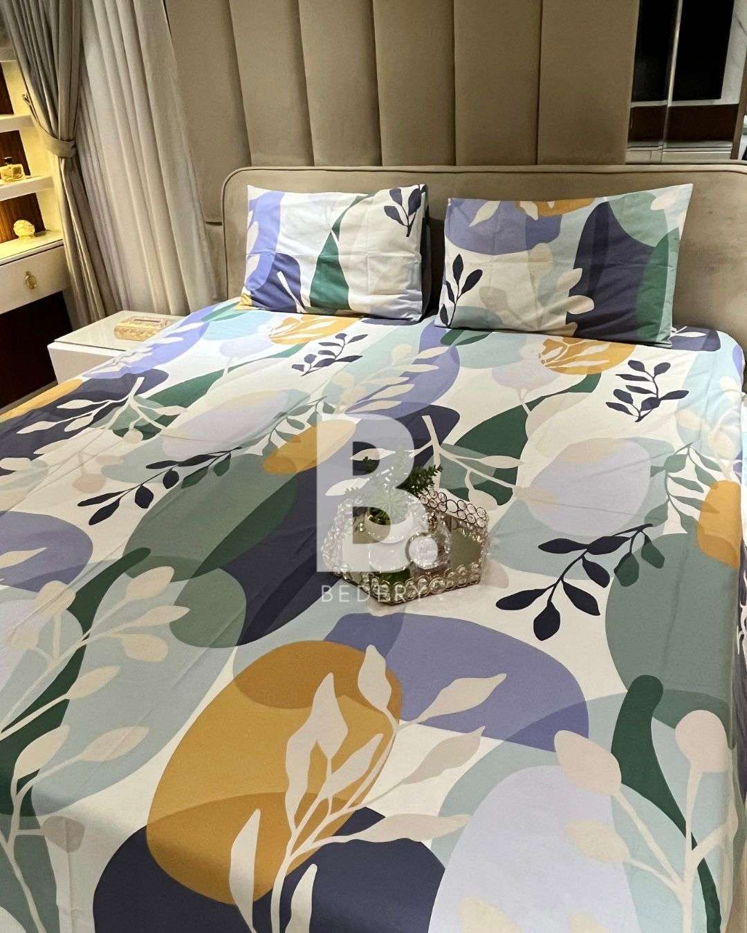 Abstract Bloom Percale Cotton Bedsheet