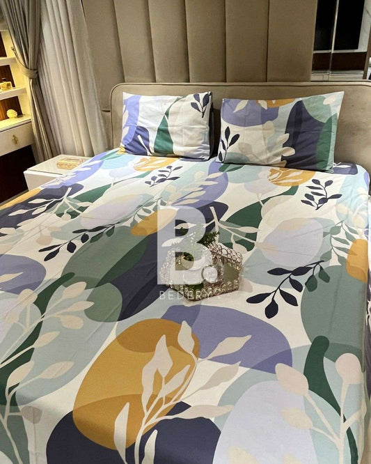 Abstract Bloom Percale Cotton Bedsheet
