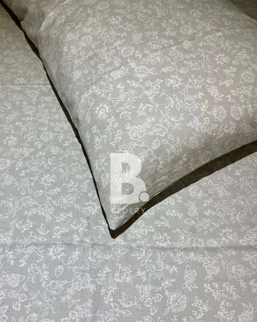 Silver Petals Percale Cotton Bedsheet