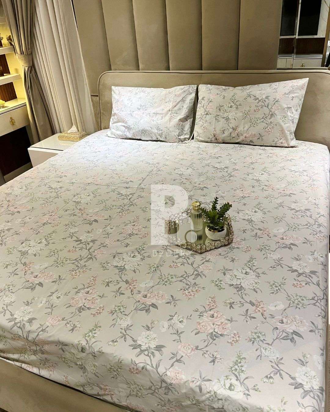 Petal Harmony Percale Cotton Bedsheet