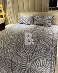 Grey Petal Harmony Percale Cotton Bedsheet